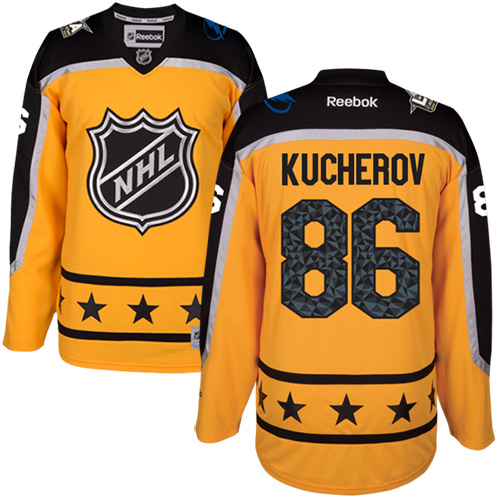 Lightning #86 Nikita Kucherov Yellow All-Star Atlantic Division Stitched NHL Jersey